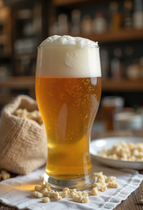 Bière maison servie en bouteille