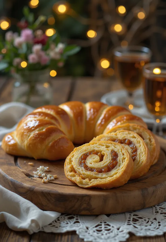 Bejgli au massepain à la croûte dorée et garniture riche