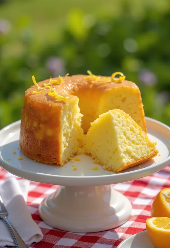 Gâteau au fromage frais et à l'orange servi