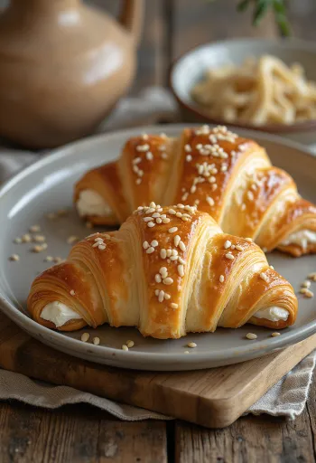 Croissant au basilic servi