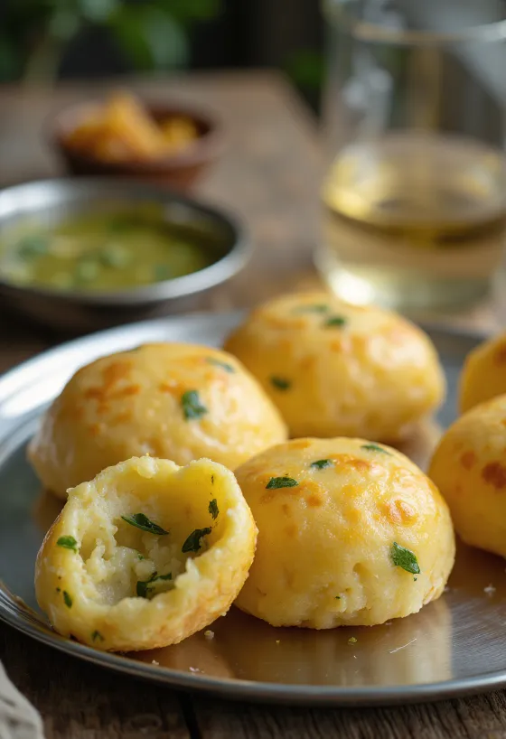 Idli au rava servi frais, décoré de coriandre