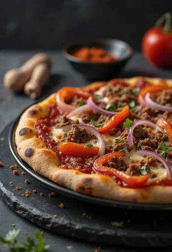 Pizza Algérienne servie à table