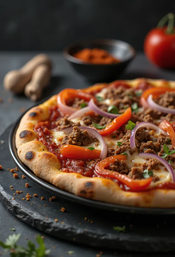 Pizza Algérienne servie à table