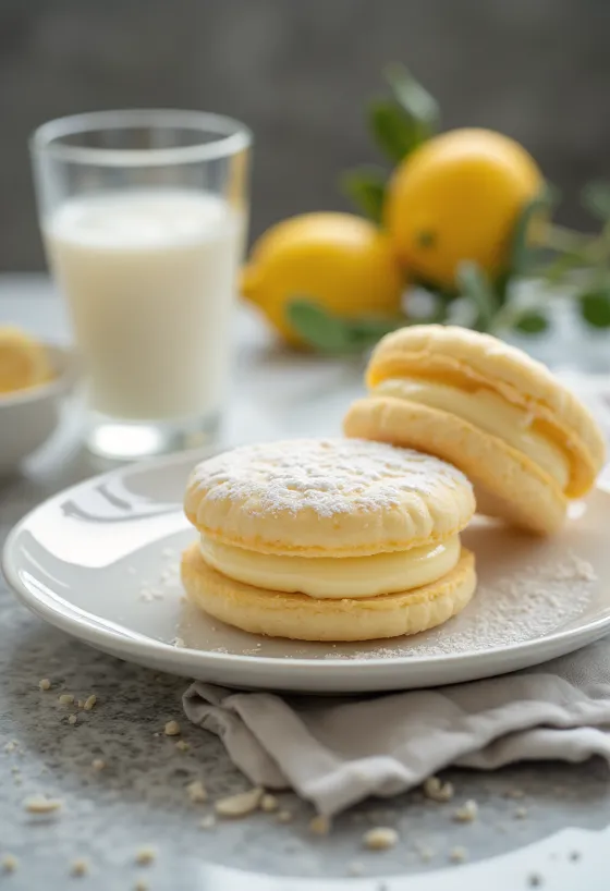 Sablés Linzer citron-vanille servis