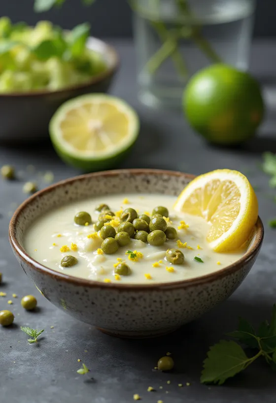 Sauce câpres lime curry servie