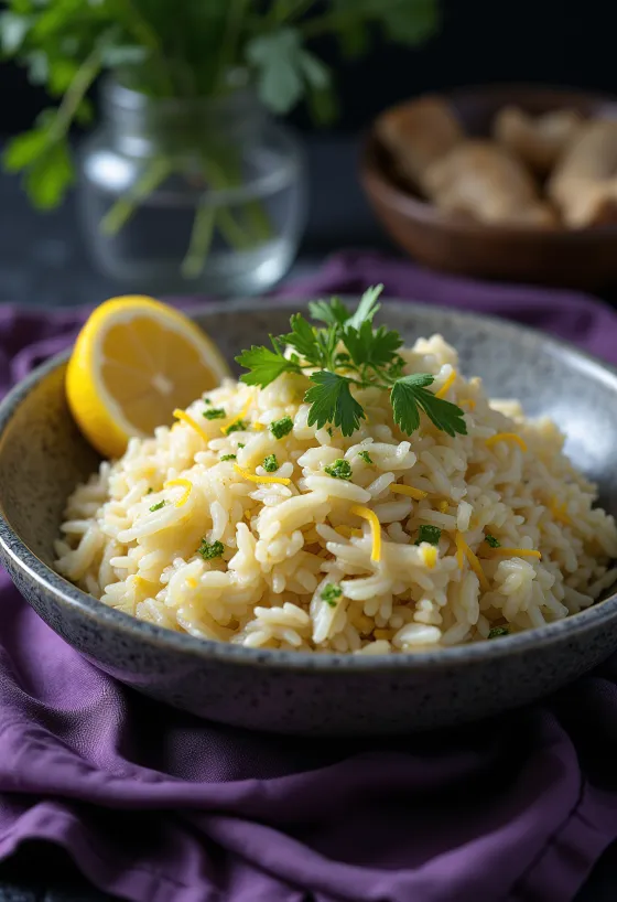 Riz au gingembre servi dans un bol