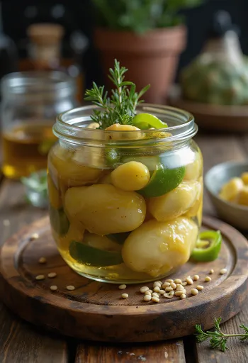 Artichauts marinés piquants au vinaigre en bocal