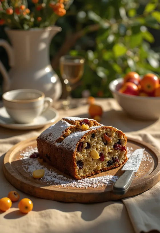 Fruit cake anglais dense et riche en fruits secs