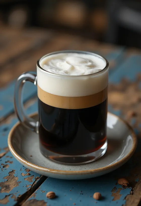 Irish Coffee décoré de crème fouettée et de whisky