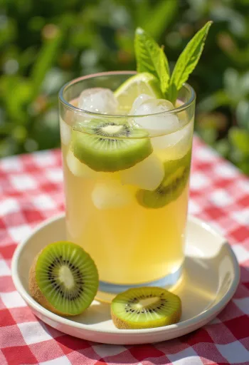 Cidre glacé au kiwi servi frais