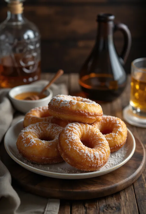 Beignet saveur pain d'épices, présentation de Noël