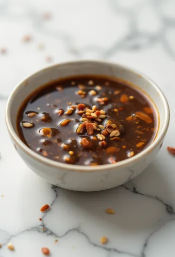 Sauce sésame piment gingembre servie