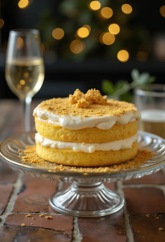 Gâteau à étages blanc décoré de touches dorées