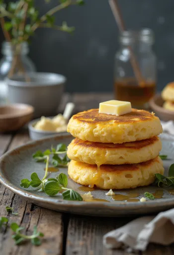 Pikelet, crêpe britannique et australienne servie