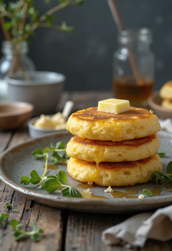 Pikelet, crêpe britannique et australienne servie