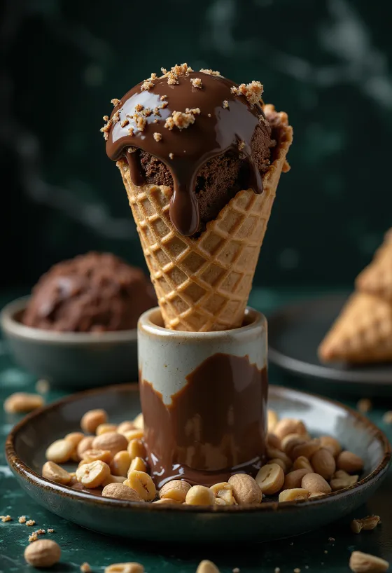 Cône glacé Drumstick Chocolate Fudge servi