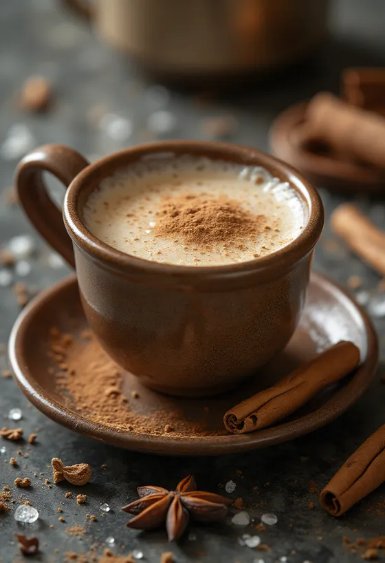 Chai latte aux épices et mousse de lait
