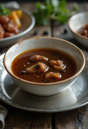 Sauce Adobo servie avec poulet grillé et riz