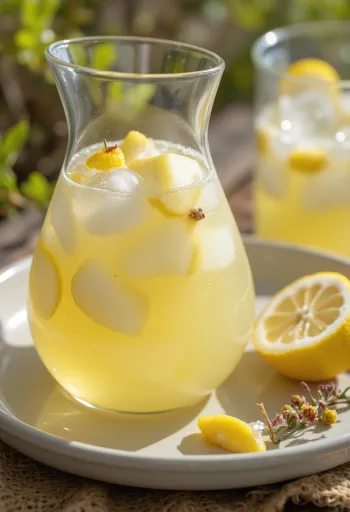 Limonade à la poire servie dans un verre
