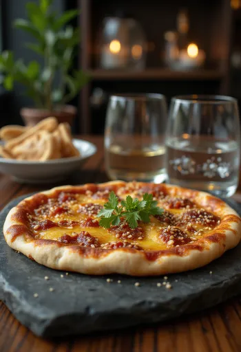 Manakish au piment et graines de sésame