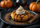 Gaufres d'Halloween à la purée de potiron et sauce chocolat