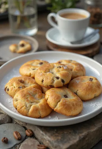 Biscuits au café fraîchement cuits