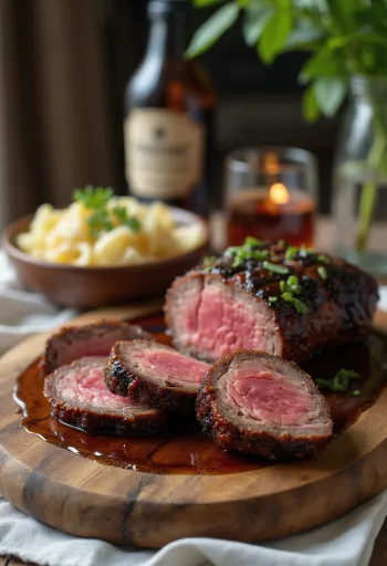 Collier de bœuf fumé BBQ servi