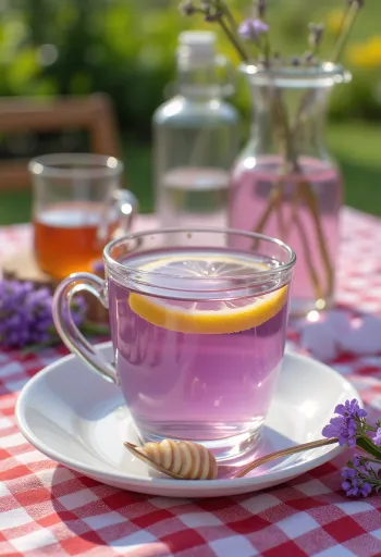 Tisane à la lavande servie fraîche