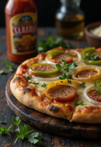 Pizza Carioca au fromage brésilien et saucisse fumée