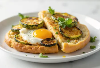 Bolo do caco aux légumes rôtis servi avec du persil frais