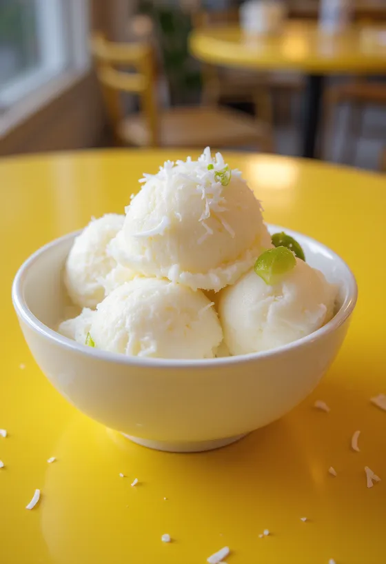 Sorbet coco servi