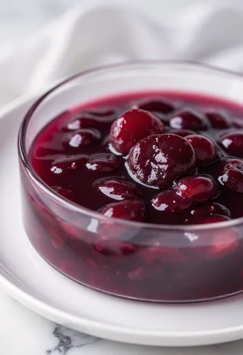 Sauce aux prunes et vin rouge dressée