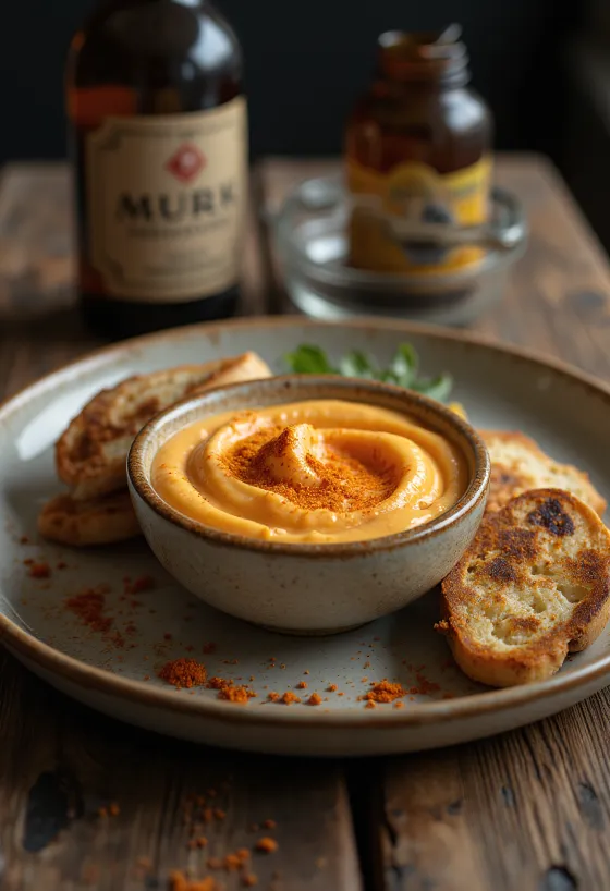 Mayonnaise au paprika fumé servie avec des pommes de terre