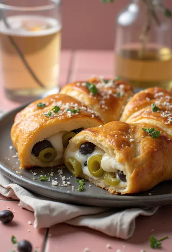 Calzone olives parmesan fraîchement cuit
