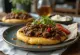 Arepa con Carne de Res plat style coréen dressé