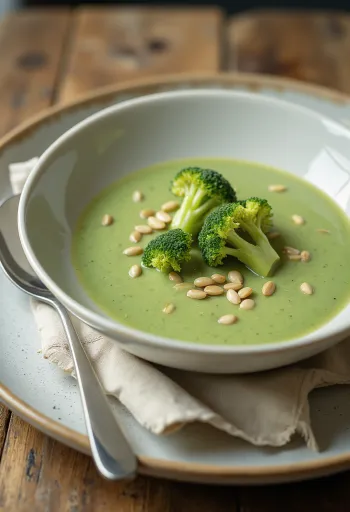 Velouté de brocoli garni de graines