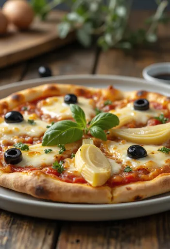 Pizza ai Carciofi e Olive aux artichauts et aux olives