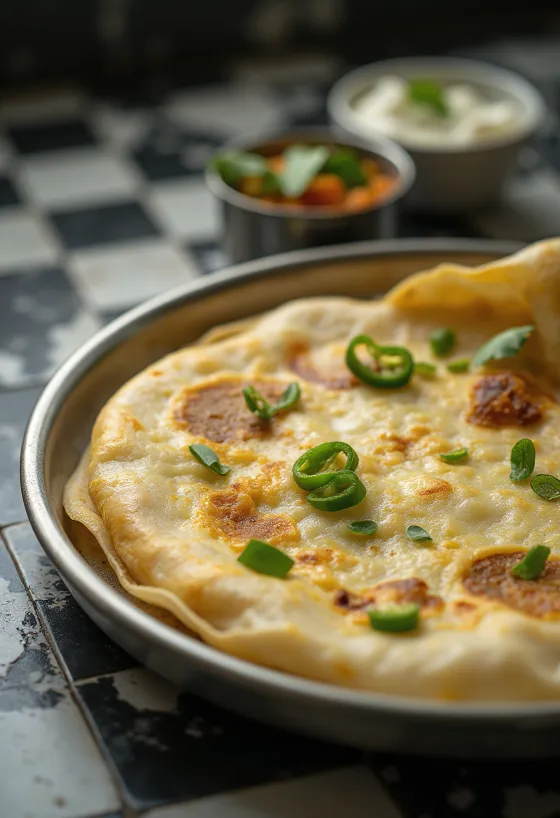 Curd dosa frais, grillé croustillant, servi avec du yaourt