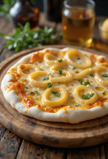 Pizza ai Cipollotti aux oignons nouveaux et fromage