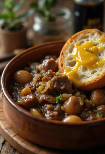 Carbonnade Flamande servie avec de la purée de pommes de terre