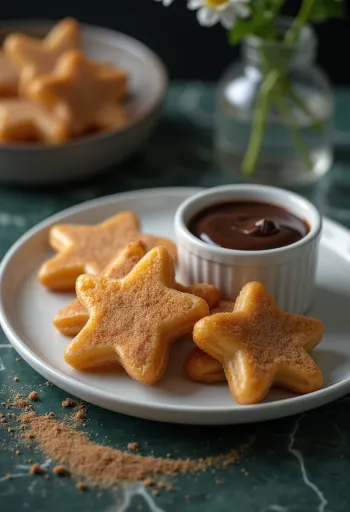 Churros au chocolat servis, croustillants et délicieux