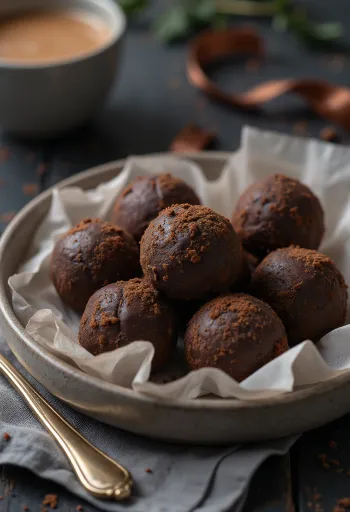 Truffes au chocolat noir irrégulières