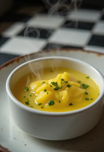 Sauce au beurre aux fines herbes servie avec du poisson grillé
