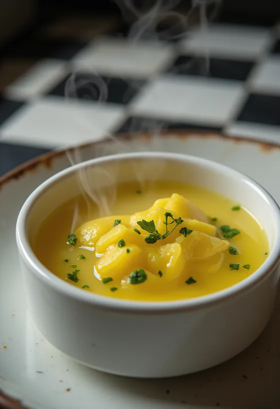 Sauce au beurre aux fines herbes servie avec du poisson grillé