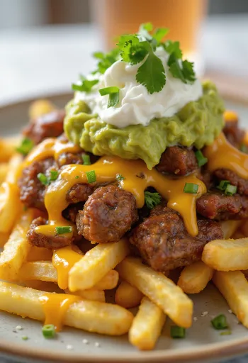 Carne Asada Fries servies à la mexicaine