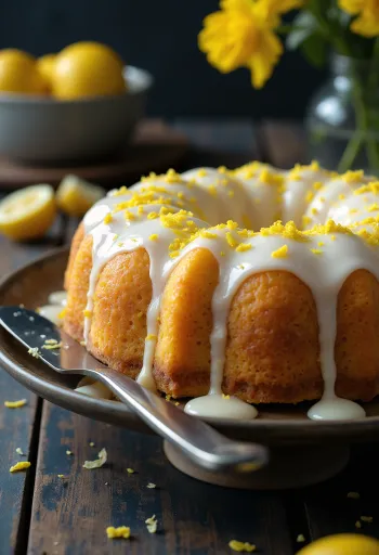 Gâteau au citron et au miel avec glaçage frais au citron