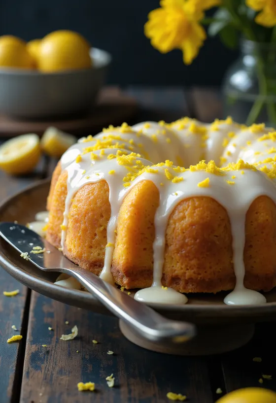 Gâteau au citron et au miel avec glaçage frais au citron