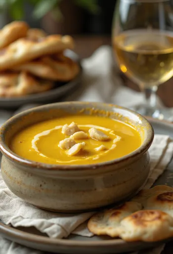 Sauce au curry, ail et gingembre onctueuse dans un bol