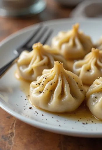 Khinkali ravioles géorgiennes servies
