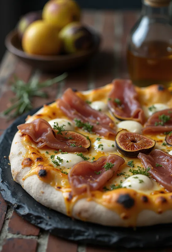 Pizza ai Fichi e Prosciutto aux figues et au jambon